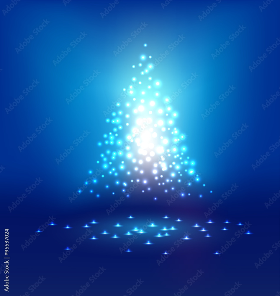 Abstract magic Light on Blue background for Christmas Abstract magic Light on Blue background for Christmas