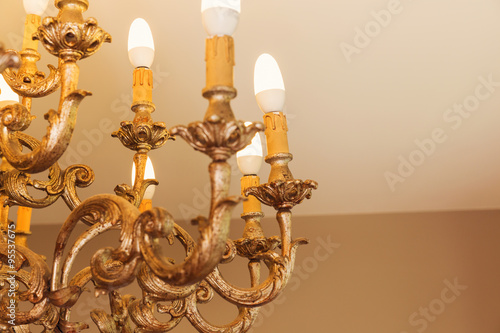 Detail of chandelier alight