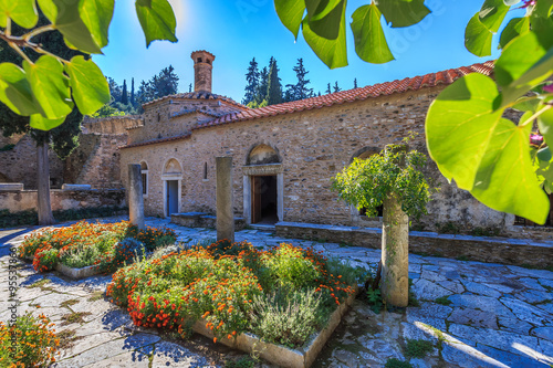 Photos byzantine monastery in Kaisariani, Athens, Greece, Europe