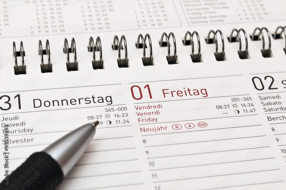 Terminplaner und Kugelschreiber Terminplaner und Kugelschreiber