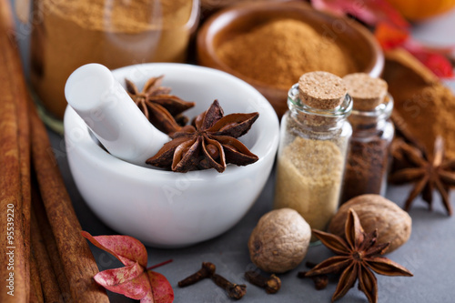 Homemade mix of spices in a jar