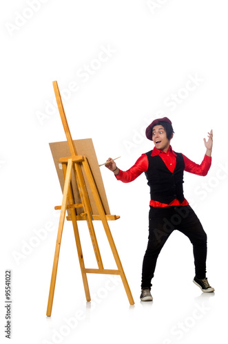 Funny artist isolated on white