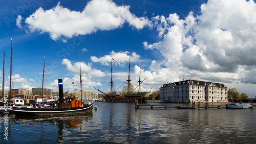 Photography VOC Amsterdam in front of the National Maritime Museum in Amsterdam