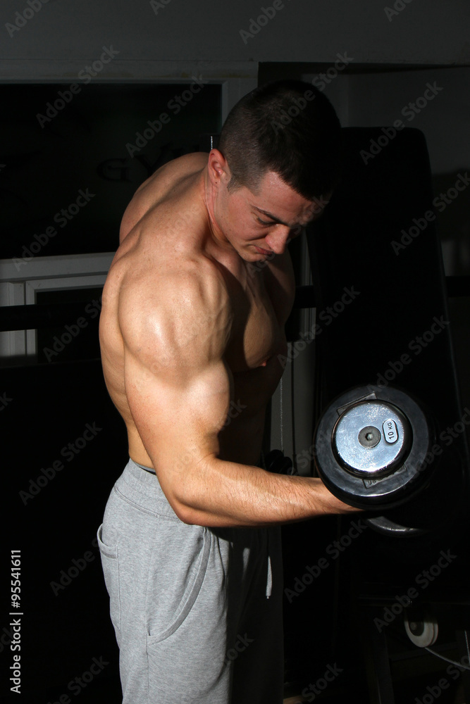 Bodybuilder training hard Bodybuilder training hard