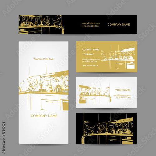 Business cards design, kitchen sketch