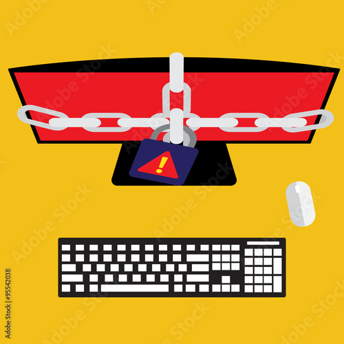 Computer with ransomware encrypted file on victim computer.