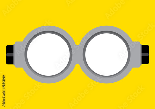 Obraz na plátne Vector illustration of goggle with on yellow color background