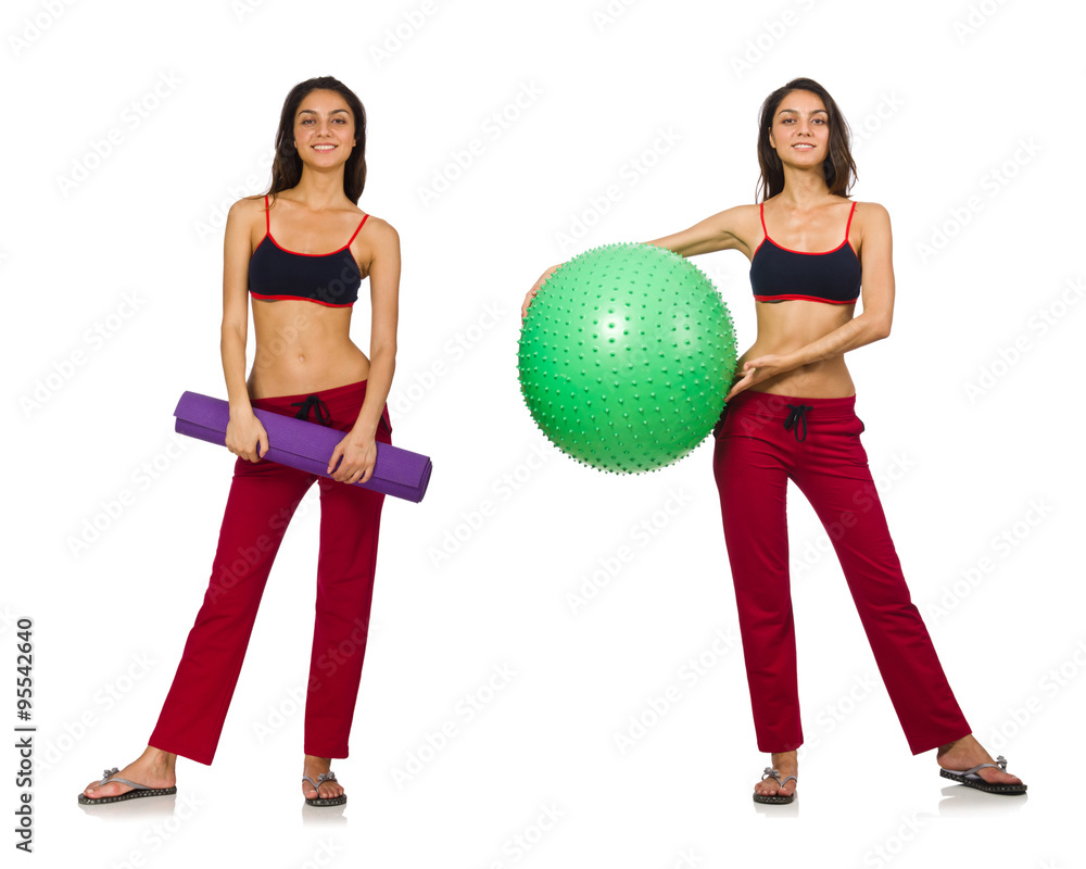Set of photos with model and swiss ball Set of photos with model and swiss ball