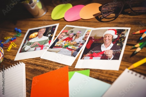 Office supplies and blank instant photos