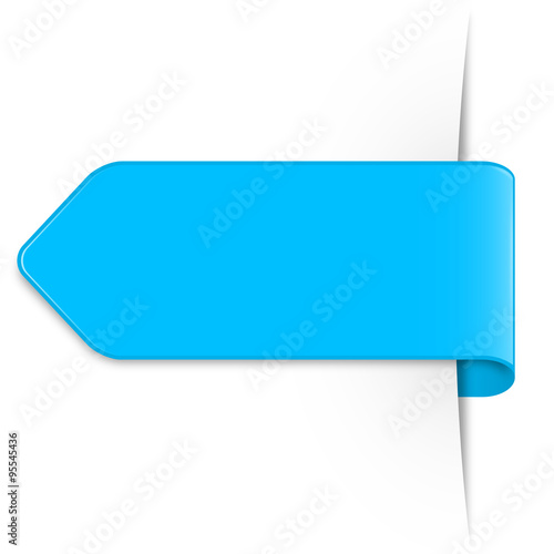 Long light blue arrow sticker with shadow & space for text