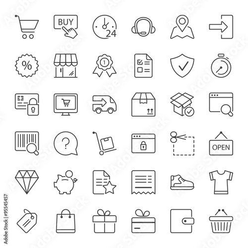 shopping thin line iconset