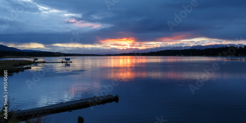 Sunrise at Homer Alaska over Beluga lake