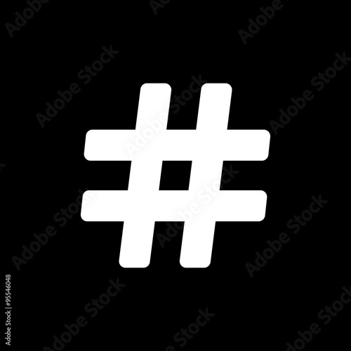 The hash icon. Hashtag symbol. Flat