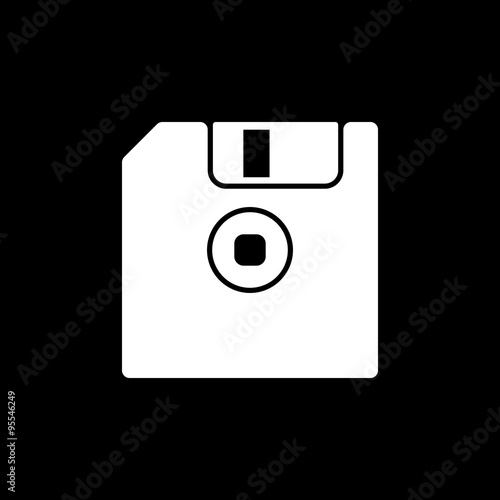 The floppy disk icon. Diskette symbol. Flat