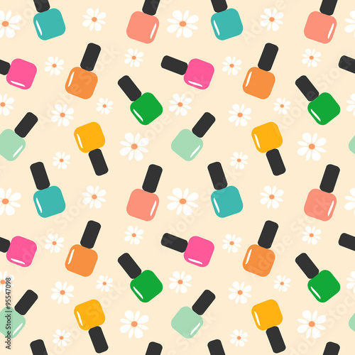 spring summer nail polish color seamless vector pattern background illustration