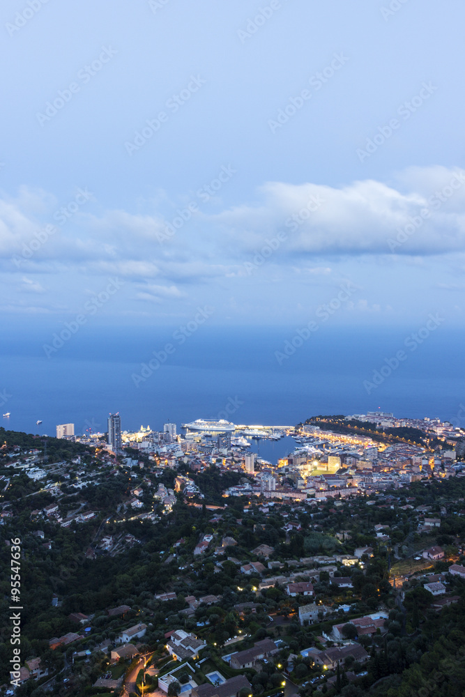 View on  Monaco in the evening