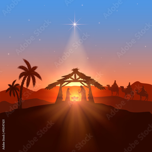 Christian theme with Christmas star