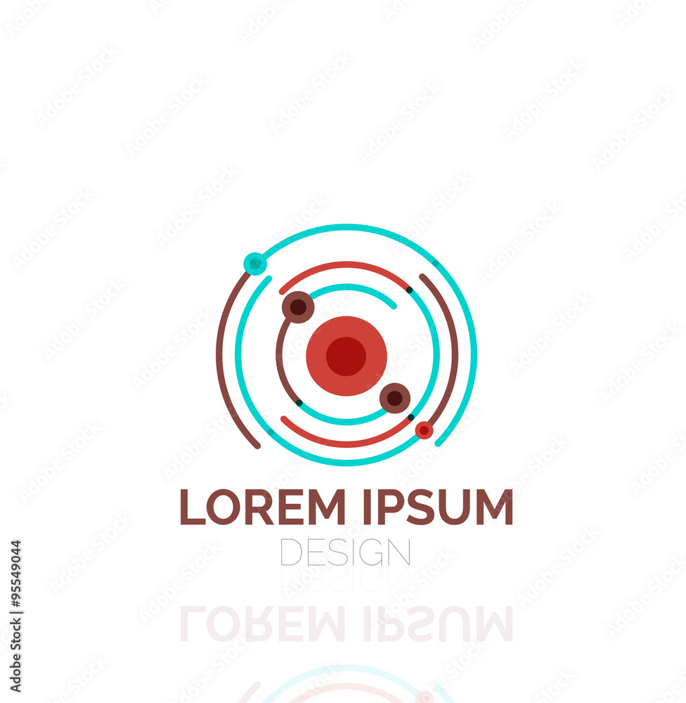 Vector swirl and circles outline minimal abstract geometric logo Vector swirl and circles outline minimal abstract geometric logo