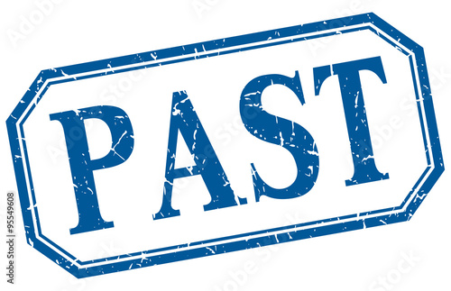 past square blue grunge vintage isolated label