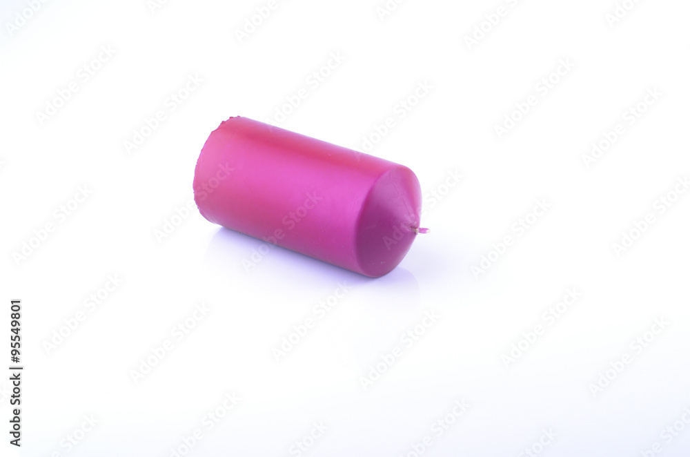 Pink candle isolated on white background Pink candle isolated on white background