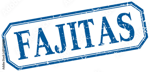 fajitas square blue grunge vintage isolated label