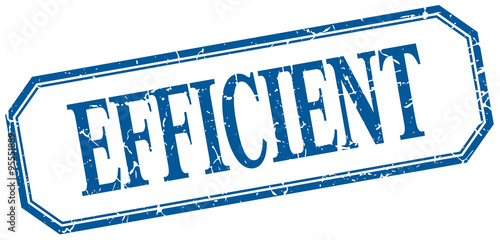 efficient square blue grunge vintage isolated label