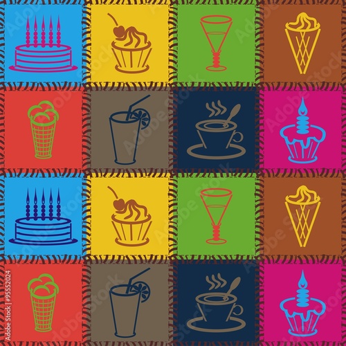 patchwork background with different patterns