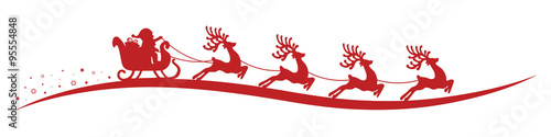 santa claus reindeer sleigh isolated background