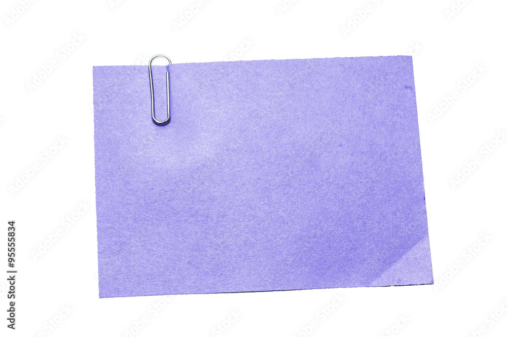 Paper note and paper clip Paper note and paper clip