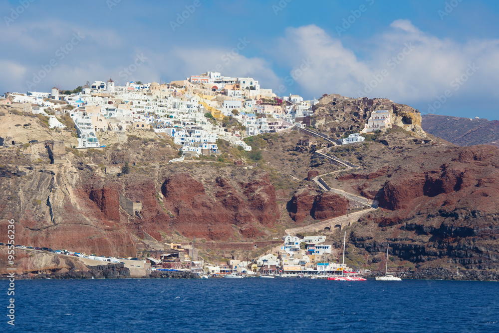 Santorini - The Oia (Ia) on the cliffs of calera.