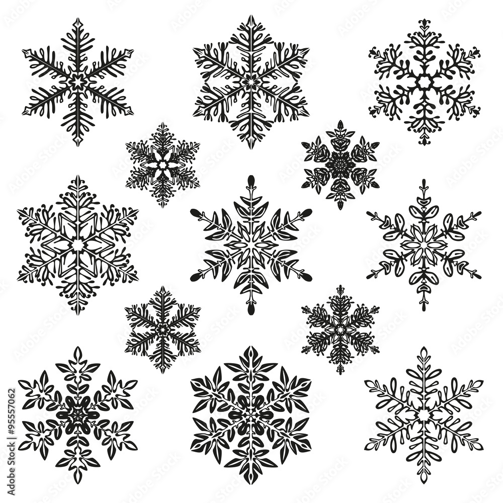 snowflake illustration set snowflake illustration set