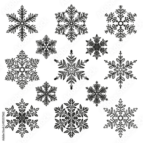snowflake illustration set