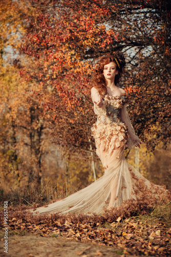 Beauty autumn woman