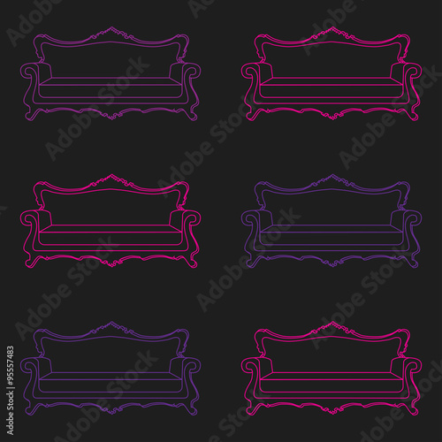  sofa pattern on black background