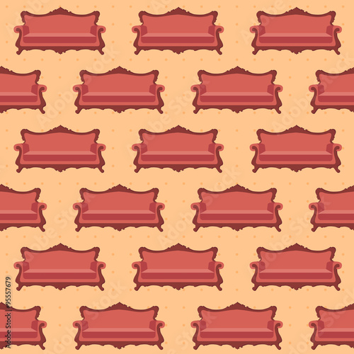 sofa icon, seamless pattern
