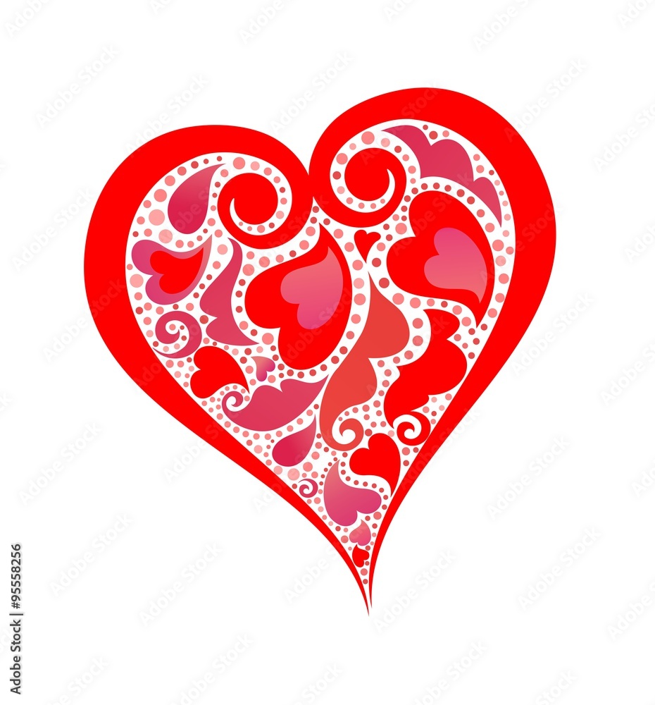 Abstract red heart shape Stock Vector | Adobe Stock