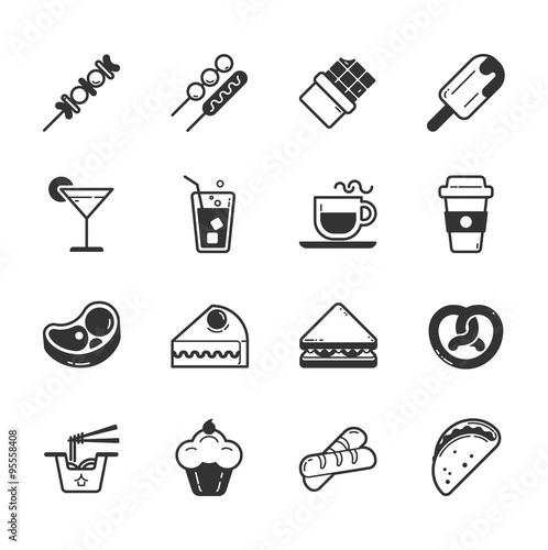Set of fastfood icons