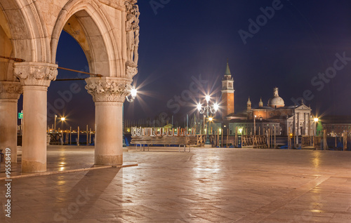 Venice - Waterfront of Saint Mark square and column of Doge palace © Renáta Sedmáková