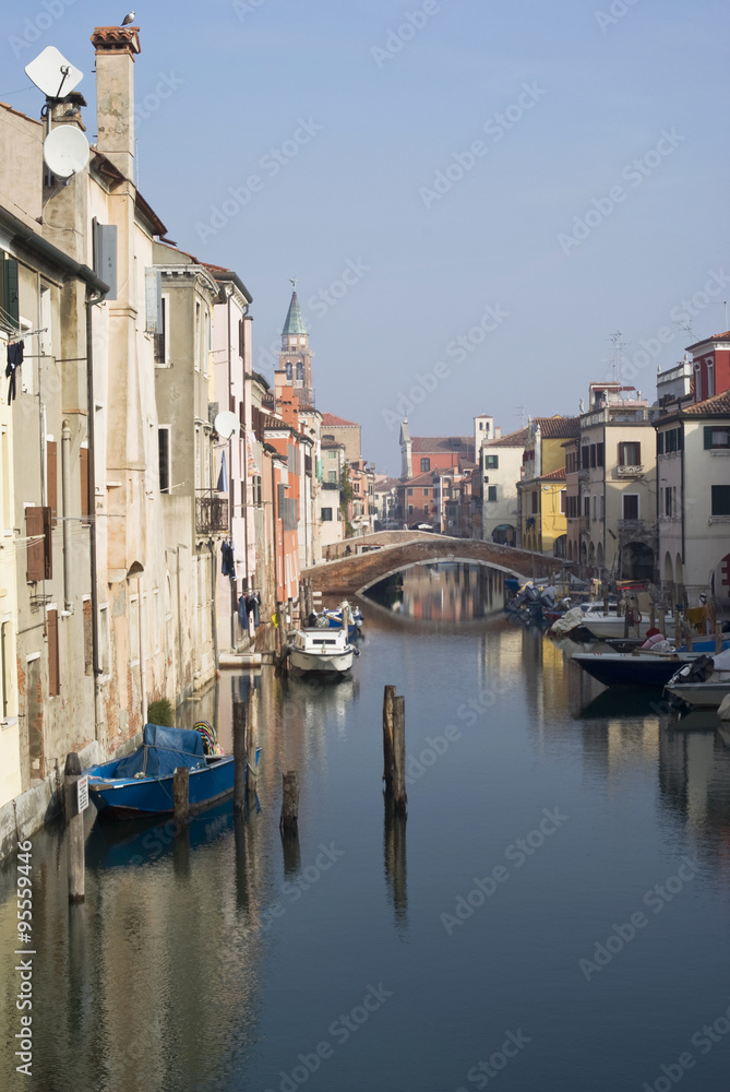 Italy, Chioggia. View of Canal Vena