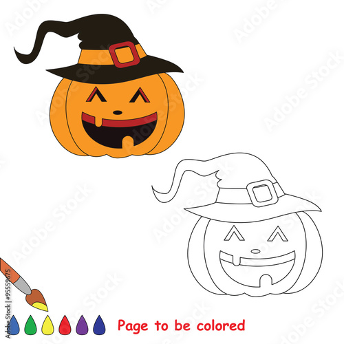 Vector cartoon halloween pumpkin to be colored. 