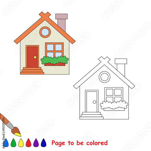 Vector cartoon hause to be colored. 