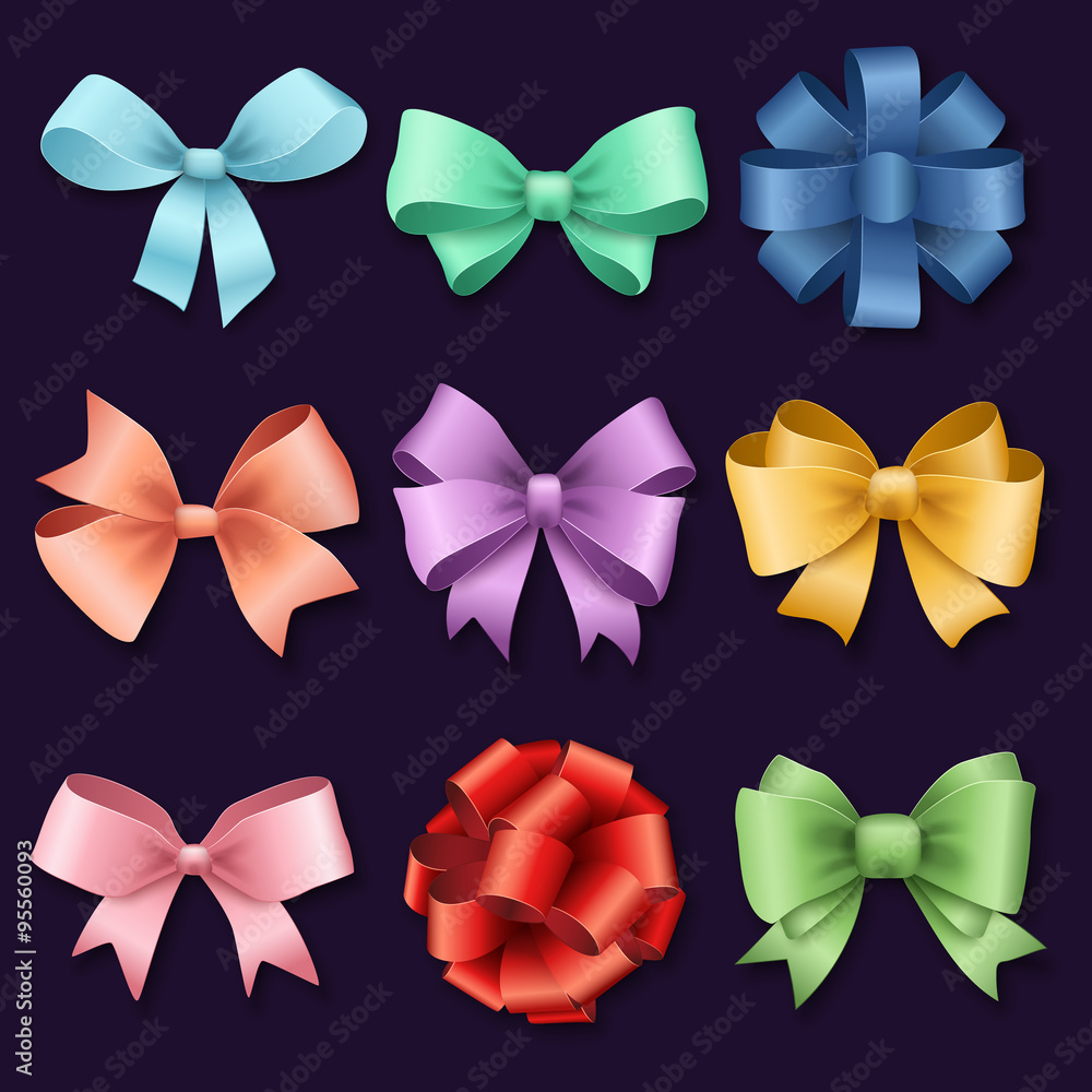 Ribbons set for Christmas or Birthday gifts