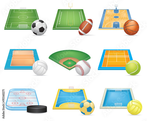 Sport Fields Icons Set