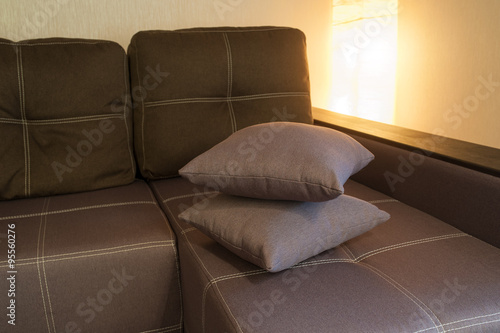 Brown included a sofa and a lamp in the room