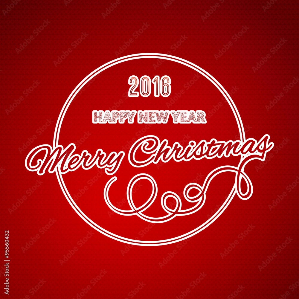 Merry Christmas and Happy New Year 2016 card