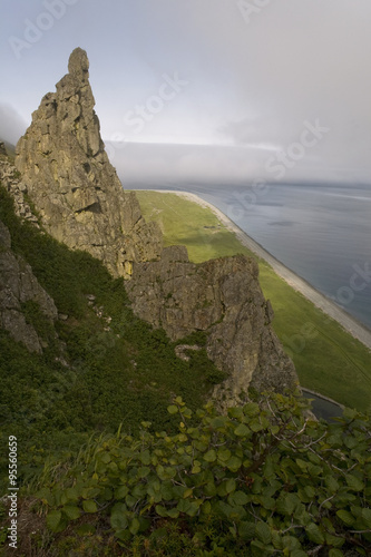 Sea coast of the peninsula Kony. Magadan Region. The Sea of Okhotsk. Russia. photo