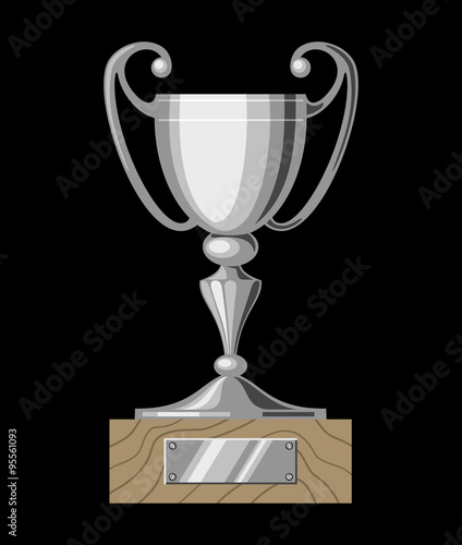 Silver cup isolated on a black background