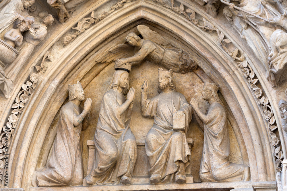 Paris, Notre Dame Cathedral. The north transept portal and