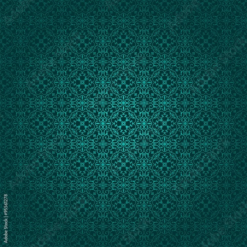 Wallpaper Batik Swirl Square Blue Tosca and Dark Blue