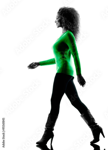 woman silhouette Walking isolated